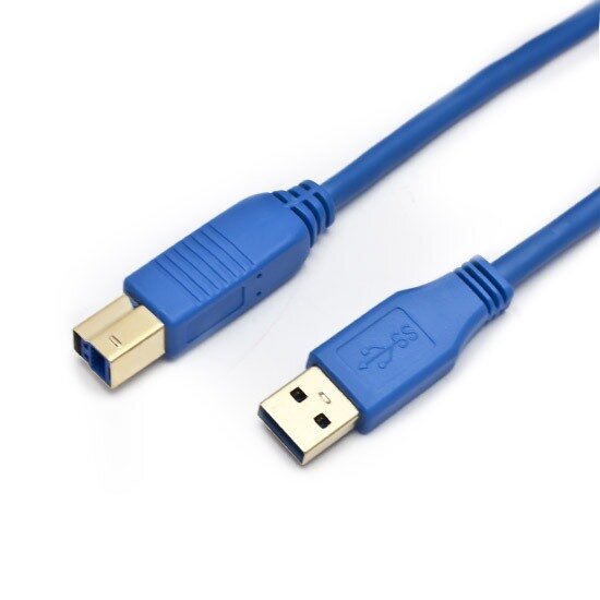 Интерфейсный кабель, SHIP, US001-1.5B, A-B, Hi-Speed USB 3.0, Голубой, Блистер, Контакты с золотым напылением, 1.5 м.