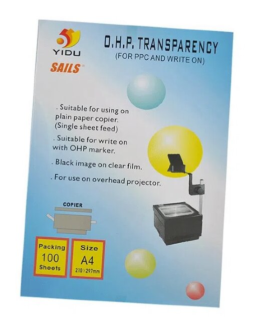 Пленка прозрачная для струйной печати YIDU А4/100/100mk, ( Слаид, 210*297 )