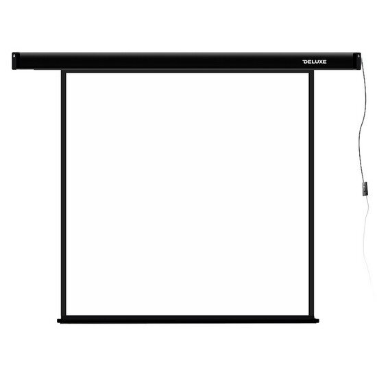 Экран моторизированный, Deluxe, DLS-E203x, Настенный/потолочный, Раб. поверхность 195х195 см., 1:1, Matt white, Чёрный 